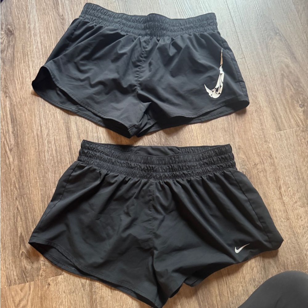 Nike Women's Black Running Shorts Duo Size M